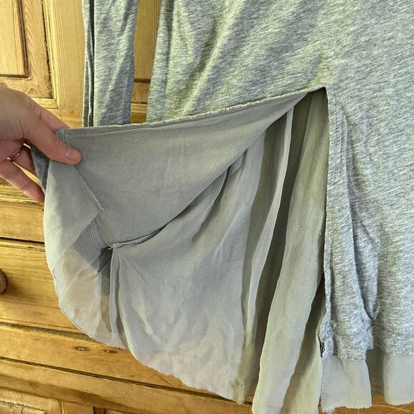 Lavender Label by Vera Wang XS Gray Long Sleeve Tee Silk Details - Picture 9 of 10